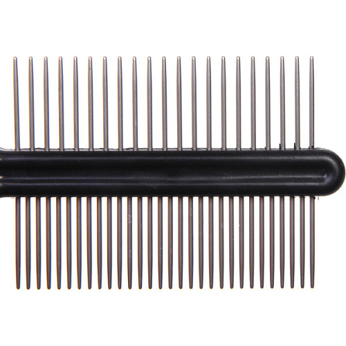 Расческа - гребень двухсторонняя для животных ПРЕМИУМ - МОЙ БРО, прорезиненная ручка, цвет серыйчерный, 52215см _6