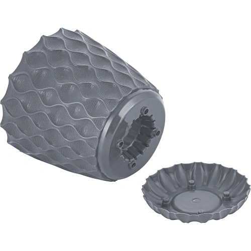 Горшок для цветов пластиковый 0,65л d-11,5см Wave с дренажной сеткой и съемным поддоном, вулканический серый_5