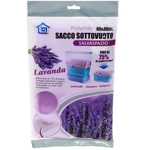 Пакет вакуумный для хранения вещей с ароматом лаванды СЕЛФИ, 6080см ✦_3
