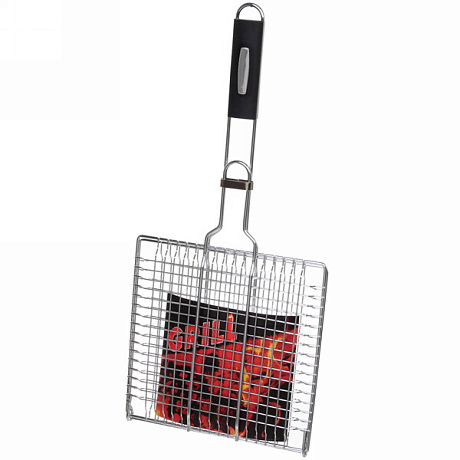 Решетка для гриля 25*25 см BBQ Premium (длина с ручкой 55 см)