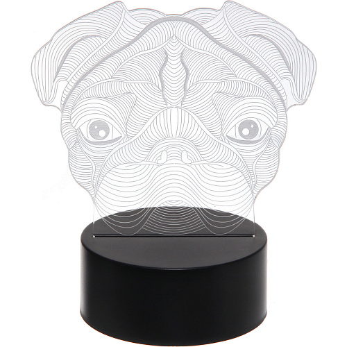 Светильник ночник 3D-Пёсик на пластиковой подставке, с включателем USB_3