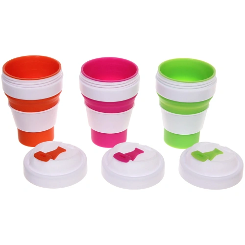 Стакан силиконовый складной 350мл Пикник с крышкой_5
