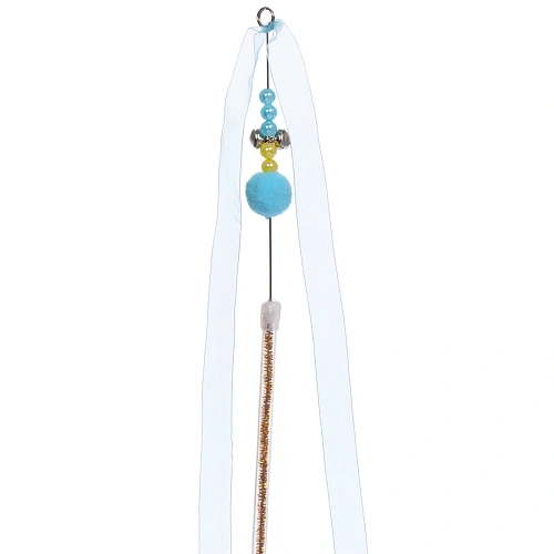 Игрушка - дразнилка на палочке ЦапЦап, ленточка, цвет голубой, см, 42см ( пакет с подвесом)_4