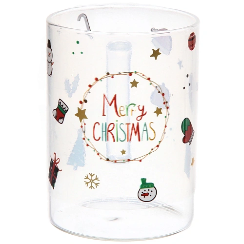 Кружка стеклянная 450мл Тепло праздника, микс рисунков_8