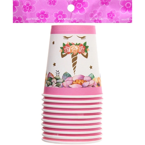 Стакан бумажный 0,2л в наборе 10 шт Цветочный рай_4