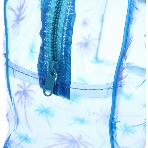 Косметичка прозрачная Adventure - Peas, пальмы цвет голубой, 23179см_4