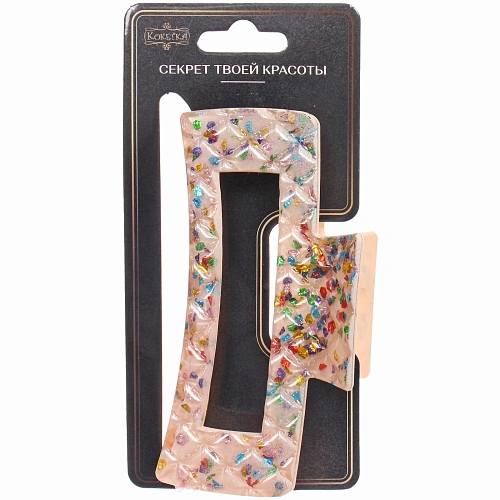 Заколка - краб для волос AKS - VIENTO, микс 6 цветов, прямоугольник, 10,54см _4