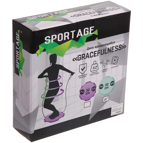 Диск вращающийся Gracefulness d- 30 см с эспандерами (нагрузка 13 кг), зеленый_8