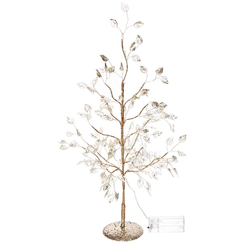 Дерево декоративное Зимнее чудо 50 cм, (с подсветкой на батарейках 2хАА), Золото_2
