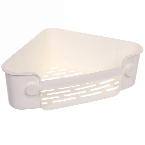 Полка для ванны с липким слоем угловая "Стайл"белая 26х19х7,5см