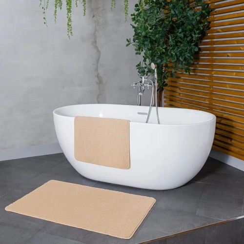 Комплект ковриков для ванной и туалета My Crystal 60*100 и 50*60 Классик,бежевый 