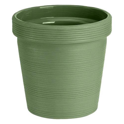 Кашпо для цветов пластиковое 2,35л d-16,5см "Терра" Оливковый