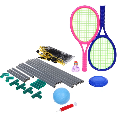 Набор игровой 3 в 1 ZG270-258 сетка с подставкой 1609045 см, 2 ракетки,волан,мяч,тарелка,насос_3