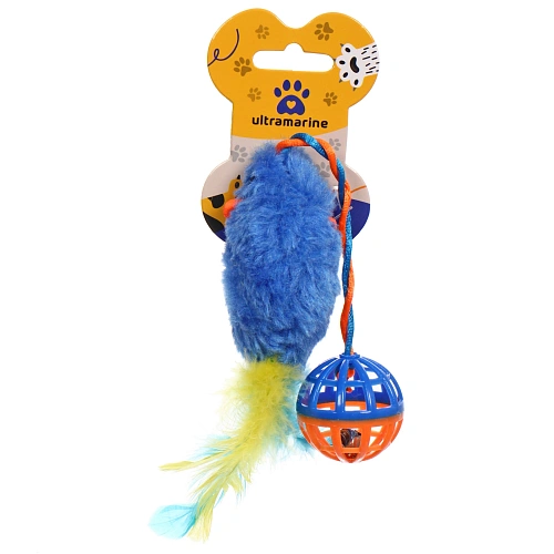 Игрушка - мышка для кошек ЦЕПКИЕ ЛАПКИ, с бубенчиком, цвет синий, 73535см_5