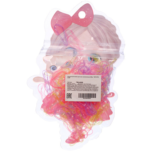 Резинки для волос детские силиконовые 200шт ФРАТТИ БУМ, Машенька с Котиком, 1795см_6