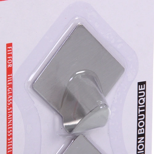 Крючки в наборе 2шт из нержавеющей стали на липкой основе БАСТОФ,  форма ромб, нагрузка 2кг4,5см_4