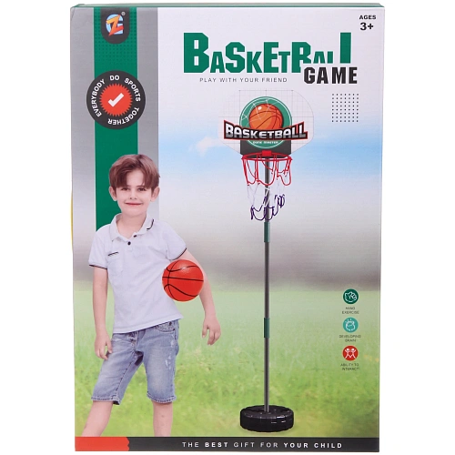 Набор тренировочный для баскетбола ZG270-225 кольцо с подставкой 150 см, сетка, мяч 12 см, насос_6