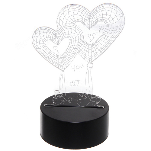 Светильник ночник 3D-Нежность на пластиковой подставке, с включателем USB_3