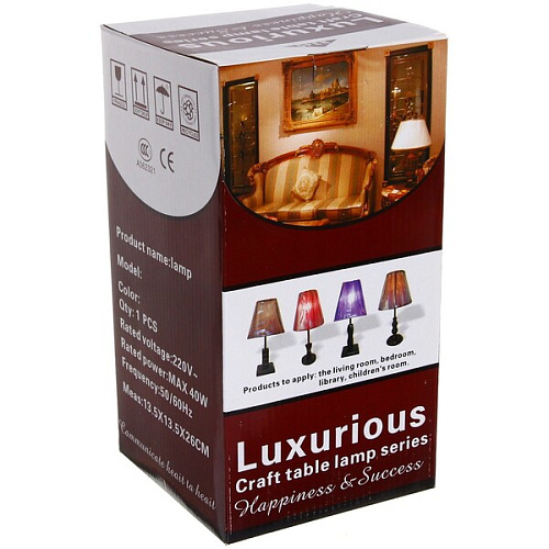 Светильник  Классика 8168-1 h-35см (615-113)+ абажур коричневый квадратный (999-004)  (220В, Е27, выклвкл, 40 Вт)_19