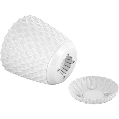 Горшок для цветов пластиковый 4,7л d-20,5см Wave с дренажной сеткой и съемным поддоном, белоснежный жасмин_5