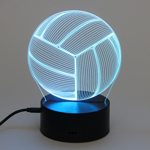 Светильник ночник 3D-Мяч на пластиковой подставке, с включателем USB_10
