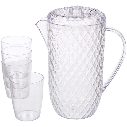 Кувшин пластиковый 17л Ледяная свежесть в наборе с 4-мя стаканами 250мл_5