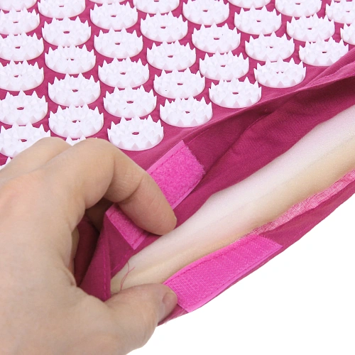 Акупунктурный набор (коврик игольчатый 64х40х2 см и валик 37х15х10 см в сумочке), розовый_7