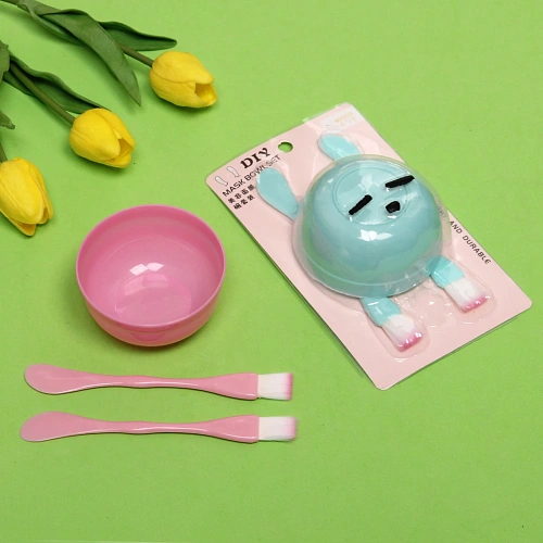 Набор косметический Beauty, две кисти и чаша, цвет мятный, 15,52см_3