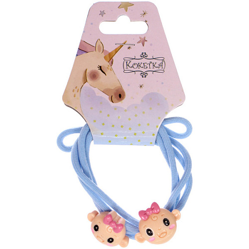 Резинки для волос 2шт МИМИШКА, малыш, микс 5 цветов, d-5,5см (подвес Единорог)_3