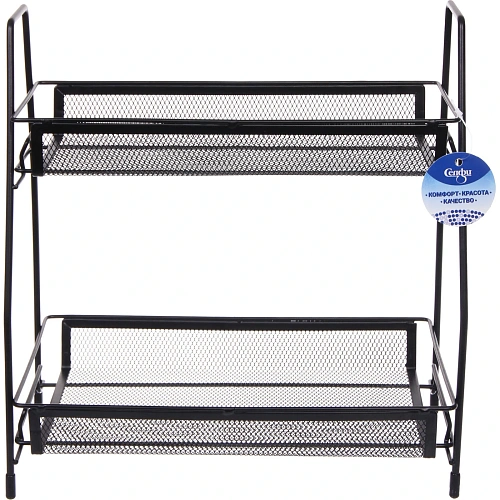 Этажерка настольная хозяйственная универсальная  ФАНАДЕРО, цвет черный, 311733см (лейбл Селфи)_3