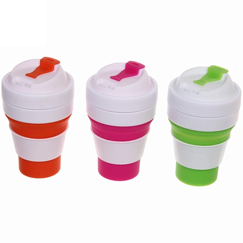 Стакан силиконовый складной 350мл Пикник с крышкой_4