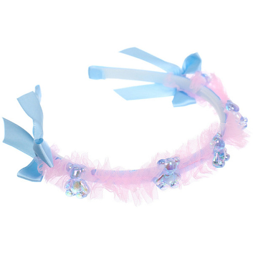 Ободок для волос детский БАМБИ БУМ, мишки, цвет розовый, лавандовый и голубой, 15см_8