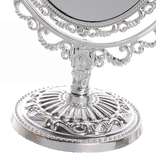 Зеркало настольное в пластиковой оправе Версаль - Овал, цвет серебро, двухстороннее, 245см _4