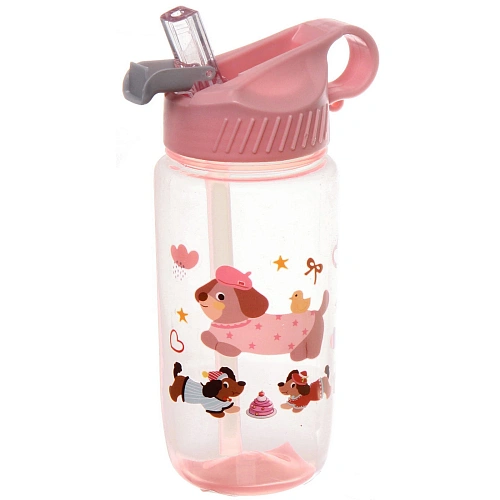 Бутылка питьевая пластиковая 580мл Песики, микс цветов_5