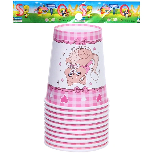 Стакан бумажный 0,2л в наборе 10 шт Милый котенок_3