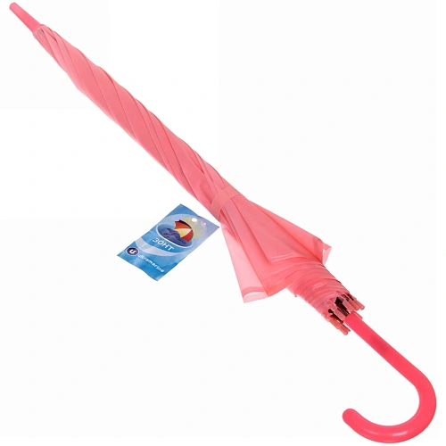 Зонт-трость женский Классический цвет нежно-розовый, 8 спиц, d-92см, длина в слож виде 73см_10