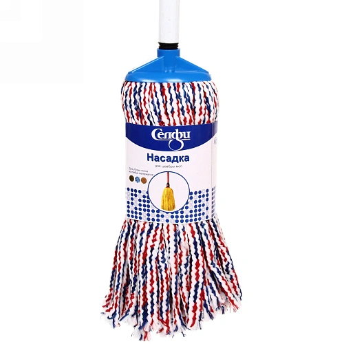 Швабра моп Селфи, ручка 120 см(насадка 200 гр) плетеная_4