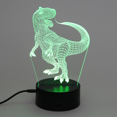 Светильник ночник 3D-Динозавр на пластиковой подставке, с включателем USB_8