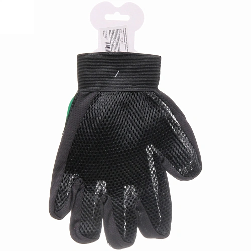 Расческа-перчатка для кошек и собак Друг 23см на липучке цвет зеленый Ultramarine_3