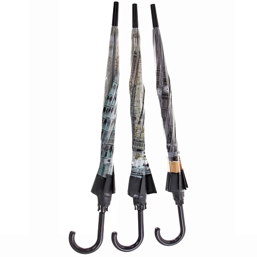 Зонт-трость женский купол Сити, 8 спиц, микс 4 цвета, d-80см, длина в слож виде 82см   _31