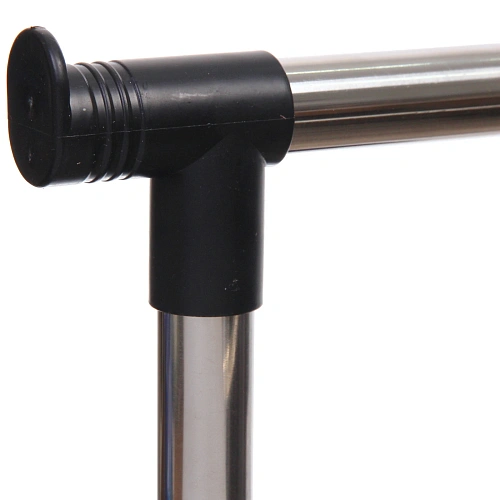 Вешалка гардеробная телескопическая напольная на колёсах двойная ПЕРФЕКТХАУС, цвет черный, нагрузка до 25кг, 7542150см_6