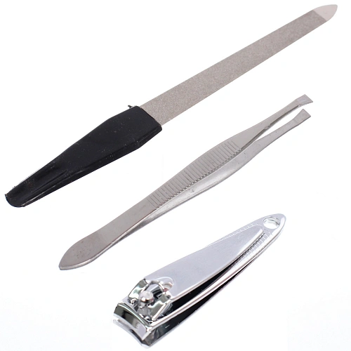 Маникюрный набор на блистере, 3 предмета Ultramarine - Ваши ручки (пилка металлическая, кусачки и пинцет)_5