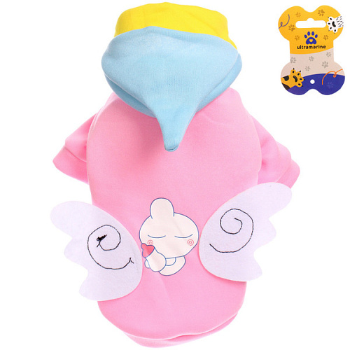 Кофта - толстовка с капюшоном для собак мелких пород МОДНЫЙ БРО, ангел, размер XL (504026см) Ultramarine_8