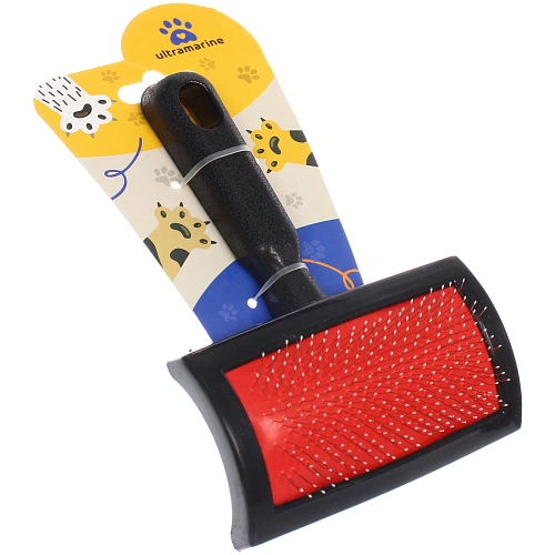 Расческа-пуходерка для кошек и собак Пушок 16см цвет черный на блистере_6