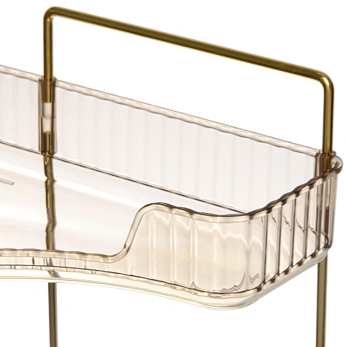 Полка для ванны угловая тройная Фреш, бежевая 25,7х44,5х25,7см_3