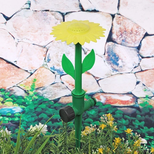 Разбрызгиватель Подсолнух на колышке, 33см, желтый, бс разъем ДоброСад_8