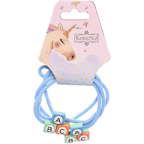 Резинки для волос 2шт МИМИШКА, авс, микс 5 цветов, d-5,5см (подвес Единорог)_7